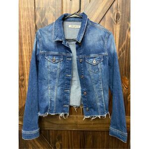 Mavi Cropped Denim Jean Jacket Raw Hem Women’s Sz Small